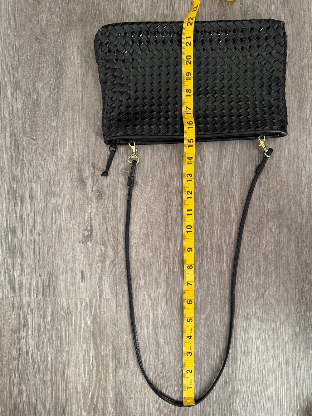 Vintage Woven Leather Bag or Clutch in Black - Picture 10 of 10